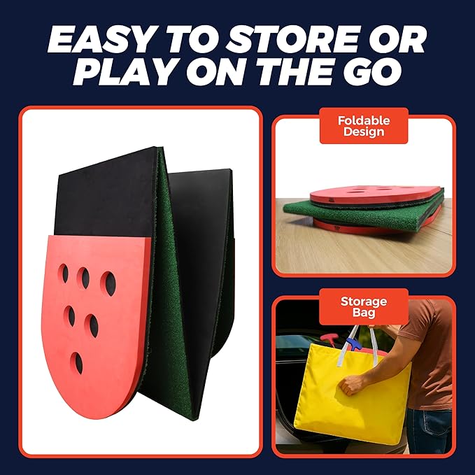 Golf Putting Game Set, Mini Golf Game Set with 2 Putters 2 Balls, 10 Feet Practice Putting Green Mat for Adults, Indoor Outdoor Backyard Party Game-StrideForce Fitness