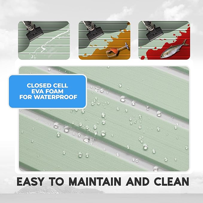 FOCEAN Boat Flooring EVA Foam Boat Decking Faux Teak Marine Flooring Boat Mat Boat Carpet Sheet for Motorboat RV Yacht Kayak Surfboard, 94.5"x 47.2"/35.4"/23.6"/15.7"-StrideForce Fitness