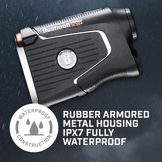 Bushnell Pro X3+ Golf Rangefinder with Wind Speed and Direction,1300 Yard Range,7X Magnification, Pin Locking with Visual Jolt-StrideForce Fitness