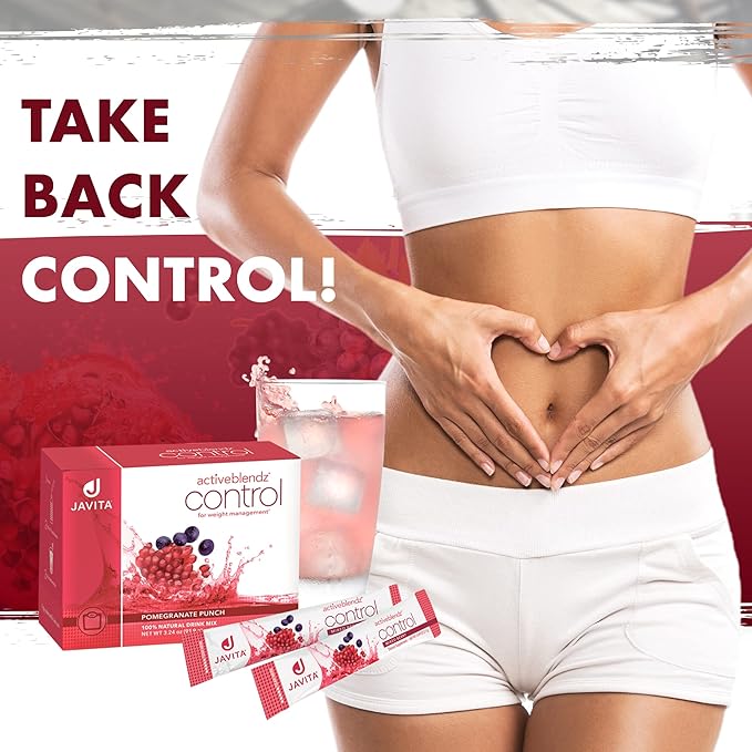 Javita Control Fruity (Acai, Pomegranate) Drink Mix Beverage with Slimming Herbs (Garcinia Cambogia, Gymnema Sylvestre) to Help Support Healthy Lifestyle, Appetite (2 Boxes/48 sticks)-StrideForce Fitness