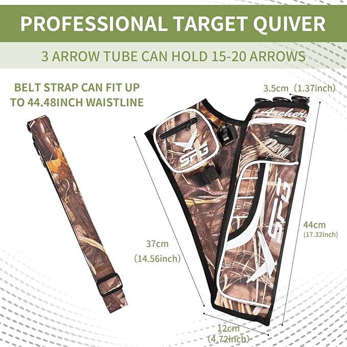 SPG Arrow Quiver Archery Hip Quiver, Durable Adjustable Waist Belt Three Arrows Tube for Arrow Storage Compound Bow Recurve Bow Accessories-StrideForce Fitness