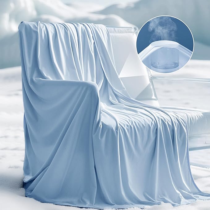 Bedsure Summer Cooling Blanket Twin XL for Hot Sleepers with Sports Mesh Design, Arc-Chill Q-Max 0.4 Lightweight Breathable Ice Cold Blankets for College Dorm, 60 x 90 Inches, Mesh Blue-StrideForce Fitness