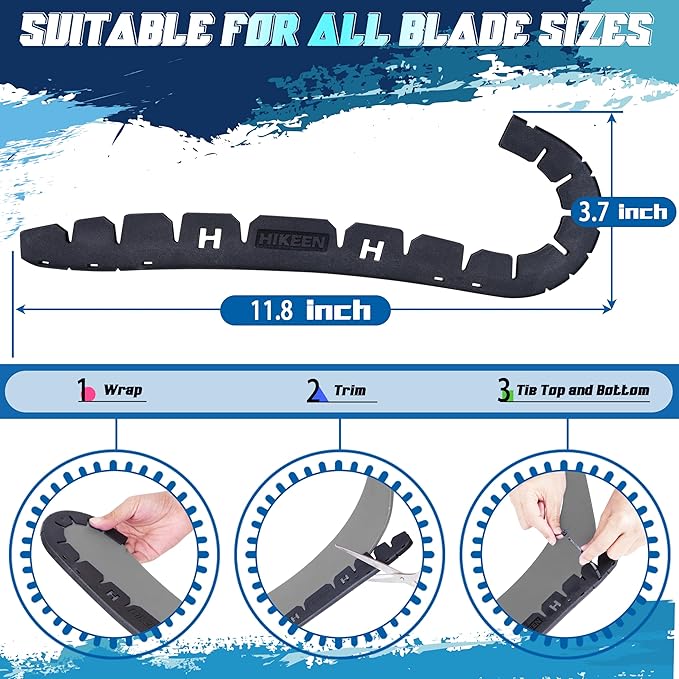Hikeen Stick Blade Protector with 25 Wrap Ties,Wear-Resistant Hockey Blade Guard for Off Ice Training, Street Hockey, Universal Ice Hockey Traning Fit Kids, Intermediate, Senior Sticks-StrideForce Fitness