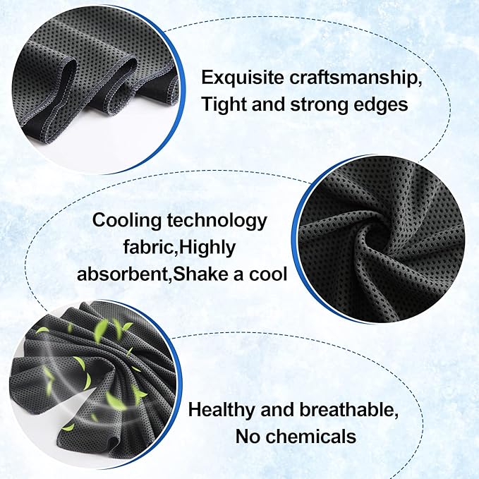 Shellwei 50 Pcs Cooling Towel 40 x 12 Inch Microfiber Workout Towels Breathable Chilly Towel Ice Cool Cold Towels Bulk Fast Drying Absorbent Sweat Rag for Neck Yoga Sports Golf Gym-StrideForce Fitness