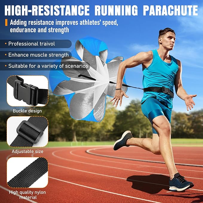 Agility Ladder, Speed Training Equipment Set, 20ft Agility Ladder, 12 Soccer Cones, 4 Hurdles, Jump Rope, Running Parachute, Basketball Football Soccer Training Equipment for Kids, Youth, Adults-StrideForce Fitness