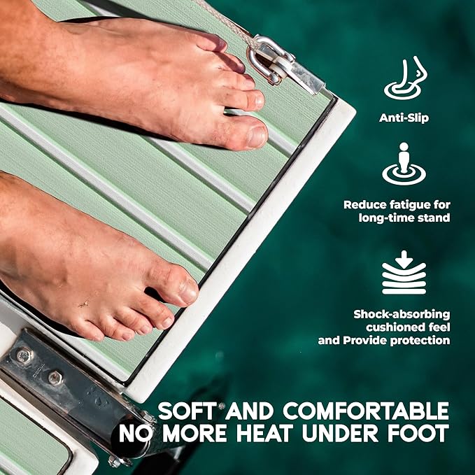 FOCEAN Boat Flooring EVA Foam Boat Decking Faux Teak Marine Flooring Boat Mat Boat Carpet Sheet for Motorboat RV Yacht Kayak Surfboard, 94.5"x 47.2"/35.4"/23.6"/15.7"-StrideForce Fitness