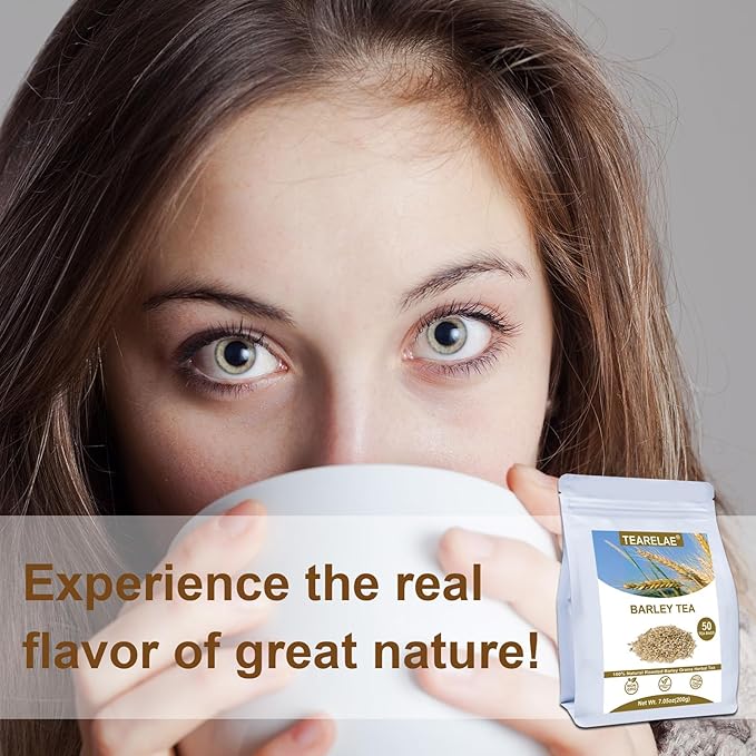 TEARELAE - Barley Bags - 4g x 50 Count - 100% Pure Natural Roated Barley Grains Herbal Tea - Mugicha - Non-GMO - Caffeine-free - Gently Sweet & Mellow-StrideForce Fitness