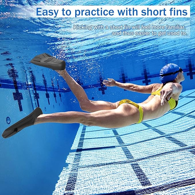 Gintenco Swim Fins, Kids Swim Training Fins for Lap Swimming, Travel Size Flippers with Mesh Bag, Silicone Swimming Fins for Kids Teens Adults Women Men-StrideForce Fitness