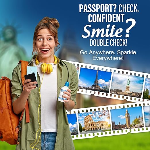 GuruNanda Oxyburst Teeth Whitening Mouthwash – Alcohol & Fluoride Free, with Hydrogen Peroxide & 7 Essential Oils, for On-The-Go Freshness, TSA Friendly, Wild Mint, 3 fl oz (Pack of 2)