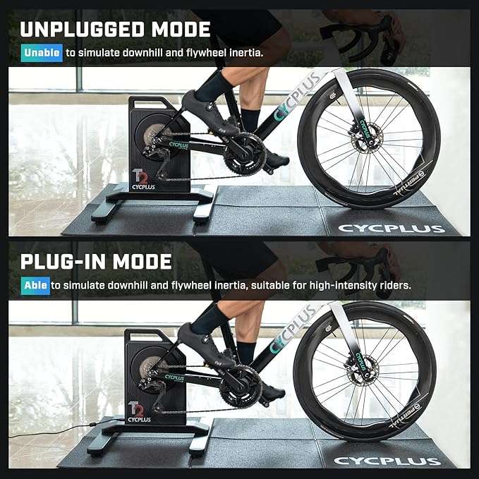 CYCPLUS T2H Smart Bike Trainer - 2200W Brushless Motor, 20% Gradient Simulator, BLE/ANT+ Dual Mode, Virtual Shifting Ready, Triple Silent Design with Dual Cooling Fans-StrideForce Fitness