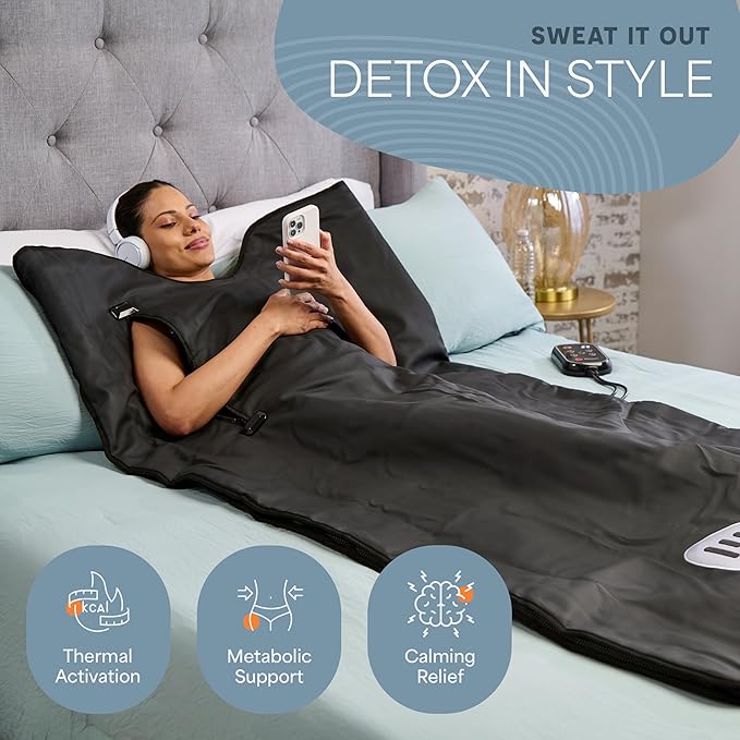 LifePro RejuvaWrap Infrared Sauna Blanket for Detox & Relaxation – Available in 5 Colors & 3 Models – Portable Far Infrared at Home Sauna for Muscle Relief, Circulation & Recovery – 9 Heat Levels-StrideForce Fitness