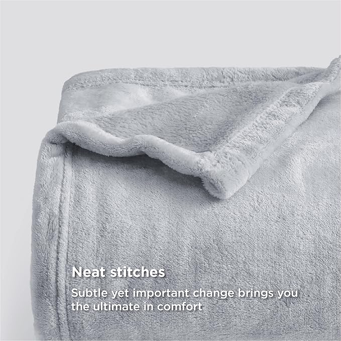 Bedsure Fleece Bed Blankets Full Size Light Grey - Soft Lightweight Plush Fuzzy Cozy Luxury Blanket Microfiber, 84x90 inches-StrideForce Fitness