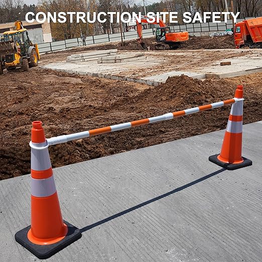 OrangeStar 28 Inch Orange Traffic Cones 8-Pack, Heavy Duty PVC Safety Cones with 2 Reflective Collars, Weighted Base for Highway, Roadwork, Construction, Warehouse Safety, Parking Lots-StrideForce Fitness