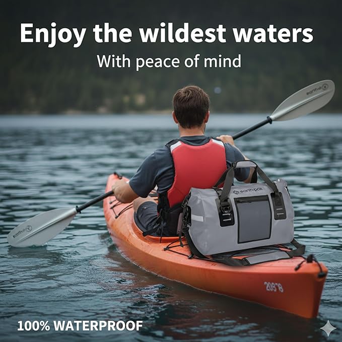 Earth Pak Waterproof Duffel Bag - Heavy Duty Motorcycle Dry Bag with Large Storage Space Perfect for Traveling, Camping, Kayaking, Fishing & Canoeing Bag 50L/70L/90L/120L Sizes-StrideForce Fitness