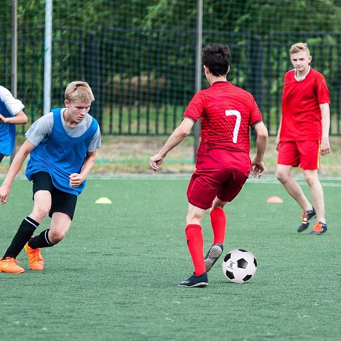 Sotiff 24 Pcs Size 5/4 Soccer Ball Bulk with 24 Pump Deflated Soccer Balls for Kids Teen Football Bulk for Game Training School Team Sports Adults Player Practice Outdoor-StrideForce Fitness