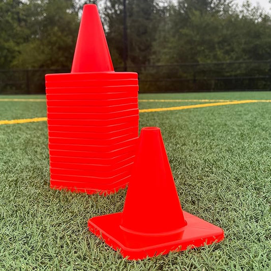 LVL10 Pro Training Cones - 6" Soccer Training Cones for Sports - for Basketball, Football, Basketball and Agility Drills - Soccer Field Markers That Won't Crack, Slide or Fly-StrideForce Fitness