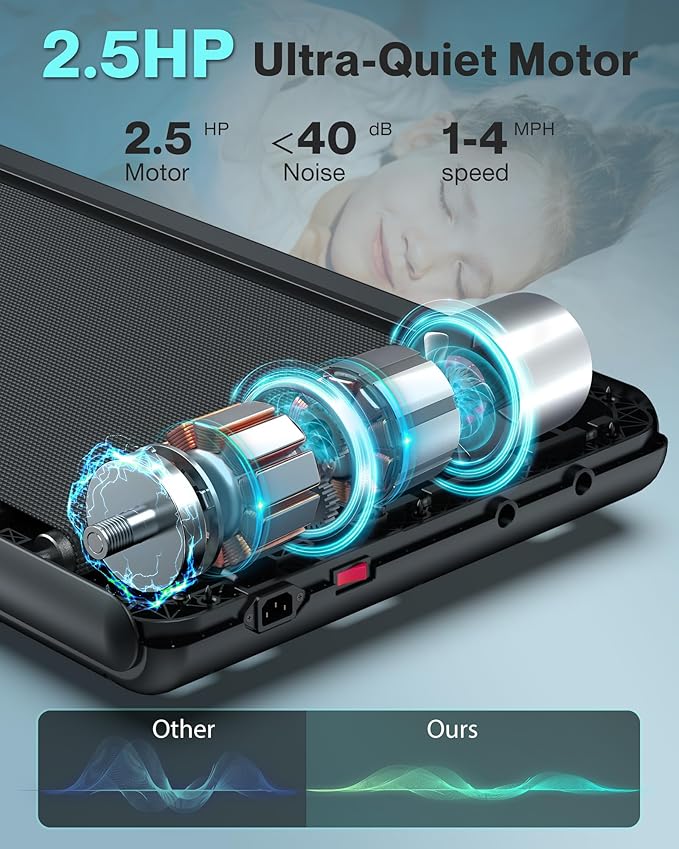 COZYINN 10% Incline Walking Pad - 2.5HP 4MPH/7.6MPH 265/340+lb Capacity Treadmills for Home, Portable Foldable Adjustable Incline Treadmill with Wide Running Area, Mute Control, Works with KINOMAP-StrideForce Fitness