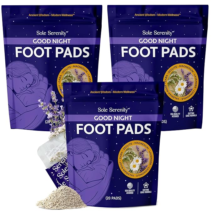 Sole Serenity Good Night Foot Pads, Foot Spa for Tired Feet (Good Night - 3 Pack)-StrideForce Fitness