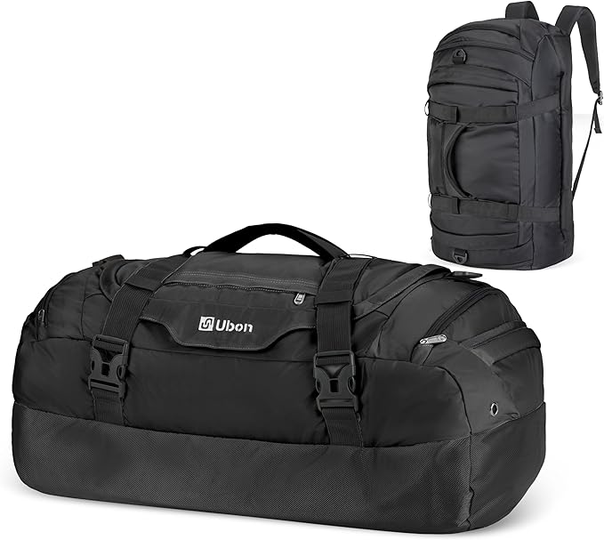 Ubon Large Duffel Bag Weekender Bags with Shoe Compartments 4-Way Sports Gym Backpack with Padded Straps Camping Traveling Duffle Bag-StrideForce Fitness