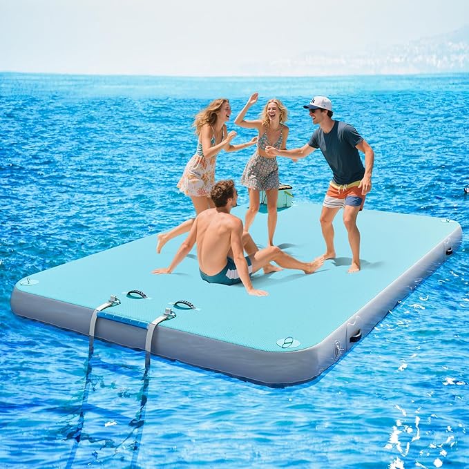 Specraft Inflatable Floating Dock, Non-Slip Air Dock Platform loating Island Raft with Rope Ladder for Pool Lake Beach Ocean-StrideForce Fitness