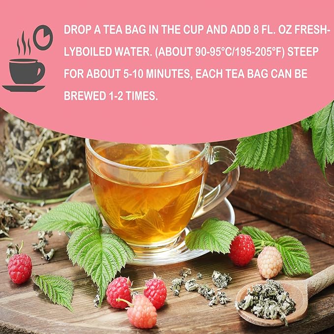 Samcci - Raspberry Leaf Tea Bag, 40 Teabags - Natural Pregnancy Tea - Pure Red Raspberry Leaf Herbal Tea - Help Childbirth & Support Menstrual - Non-GMO - Caffeine-free-StrideForce Fitness