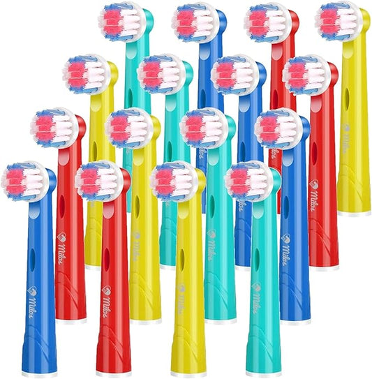 Milos Kids Replacement Heads Compatible with Oral B - Replacement Toothbrush Heads for Teenagers Aged 10-16 Soft Sensitive Replacement Brush Heads 16 Pack