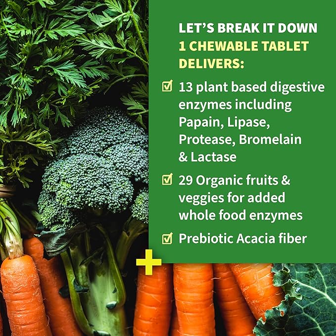 Garden of Life Dr Formulated Digestive Enzymes with Papain, Bromelain, Lipase for Digestion & Nutrient Absorption – Organic Digest+ - Vegan, Gluten-Free, Non-GMO, Tropical Fruit Flavor, 90 Chewables-StrideForce Fitness