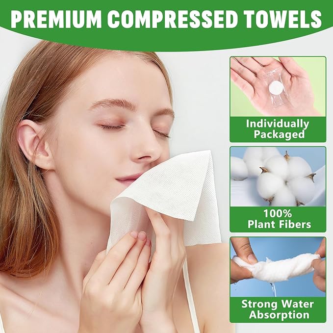 360 PCS Compressed Towel, Mini Compressed Towel Tablets, Disposable Compressed Face Towels, Camping Towel, Portable Bulk Compressed Coin Tissues for Home, Travel, Outdoor Sports-StrideForce Fitness