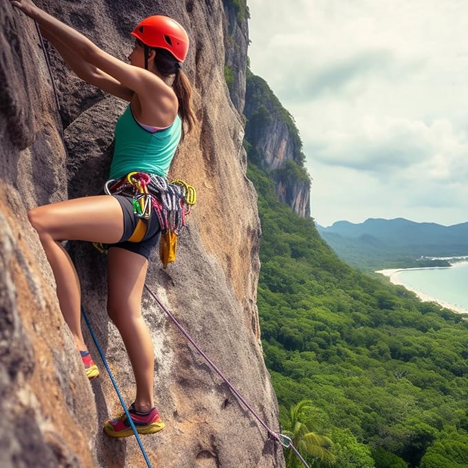 SEPEAK UIAA 30kN Climbing Carabiner Clips, Professional Heavy Duty Twist Locking Carabiners for Climbing,Mountaineering, Rappelling, Camping, Hiking, Swings, Large D Ring Hooks-StrideForce Fitness