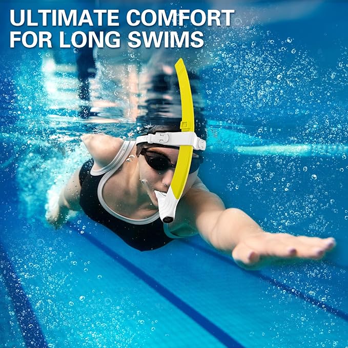 Greatever Detachable Portable Snorkel for Lap Swimming Unisex-Adult Silicone Adjustable Headband One Way Exhaust Valve-StrideForce Fitness