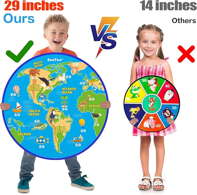 BooTaa 29" Large Dart Board for Kids, Kids Dart Board with Sticky Balls, Boys Toys, Indoor/Sport Outdoor Fun Party Play Game Toys, Birthday Gifts for 3 4 5 6 7 8 9 10 11 12 Year Old Boys Girls-StrideForce Fitness