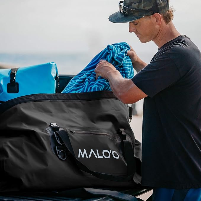 Malo'o Waterproof Dry Bag Duffel 40L/60L/100L, Roll Top Duffel Keeps Gear Dry for Kayaking, Rafting, Boating, Swimming, Camping, Hiking, Beach, Fishing - Internal & External Pockets-StrideForce Fitness