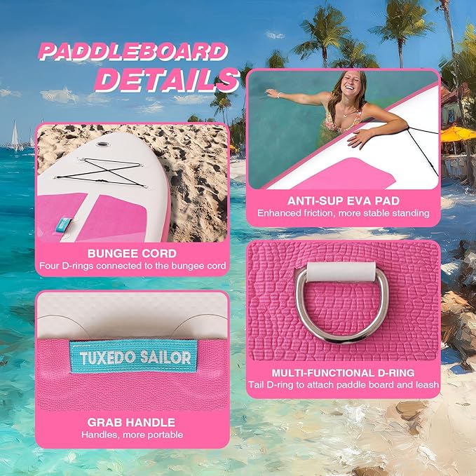 Tuxedo Sailor Kids Inflatable Paddle Board Lightweight and Safe Fishing Stand Up Paddle Board for Adults with Accessories-StrideForce Fitness