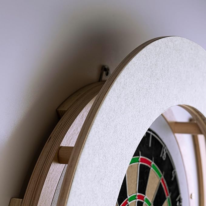Dart Board Cabinet Set with LED Light; Bristle Dartboard, Built in LED Light, Darts and Chalkboards-StrideForce Fitness