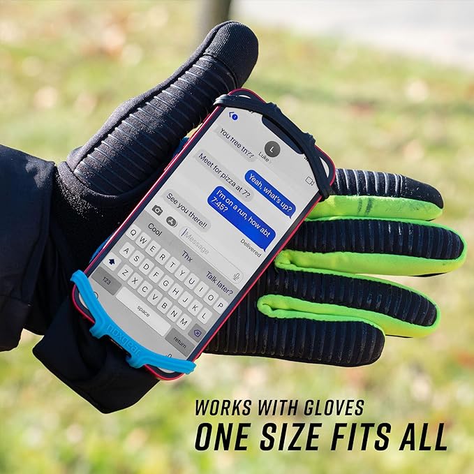 Noxgear Hand Held Phone Holder - Handheld Grip Phone Holder with Key Fob & Card Slot for Running, Jogging & Working Out - Compatible with All Phones (iPhone, Samsung & Google) - Machine Washable