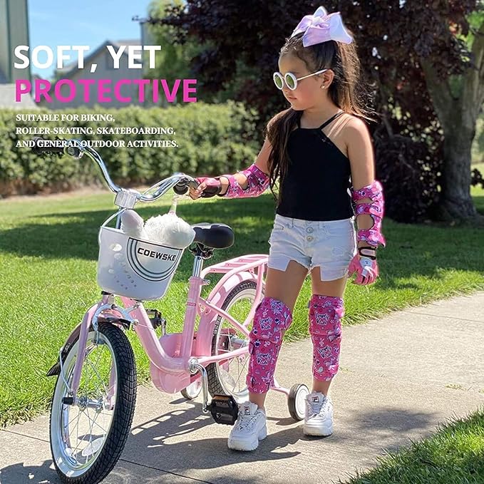 Soft-Style Kids Knee and Elbow Pads with Bike Gloves, Flexible Impact-Resistant Gear for Ages 2-11, Designed for Balance Bikes, Roller-Skating, and Skateboarding-StrideForce Fitness