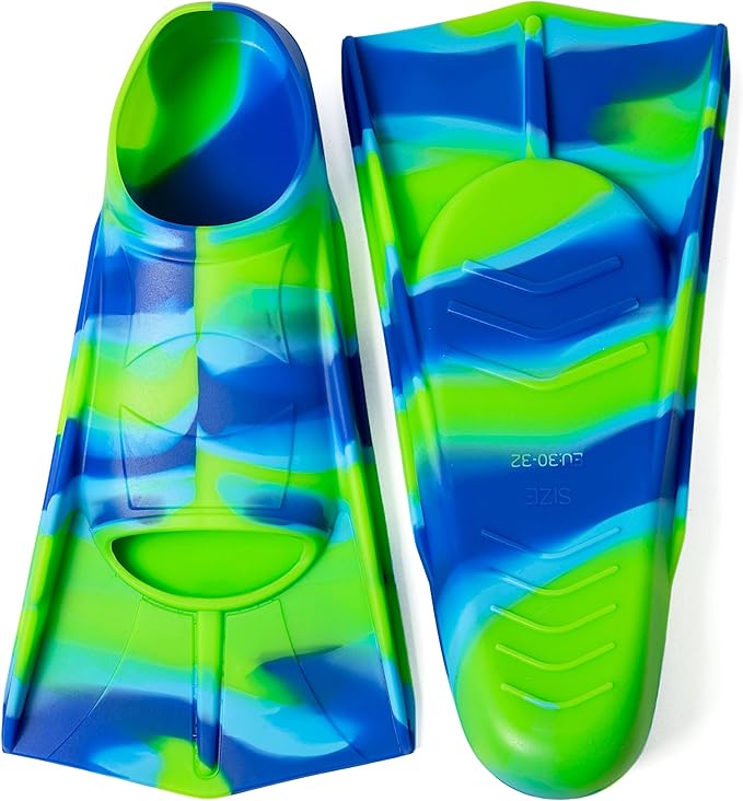 Kids Swim Fins,Short Comfortable Flippers for Lap Swimming and Training for Child,Girls,Boys,Beginners-StrideForce Fitness