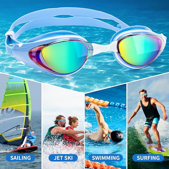 Nearsighted Swim Goggles, Shortsighted Optical Swimming Goggles No Leaking Anti Fog UV Protection for Adult Men Women-StrideForce Fitness