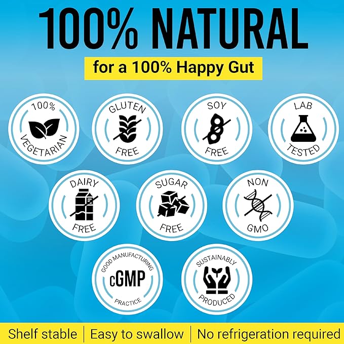 BIGJOHNLAB® Probiotics 60 Billion CFU – 10 Strains + Organic Prebiotics – Immune, Digestive & Gut Health – Supports Occasional Constipation, Diarrhea, Gas & Bloating – for Women & Men – 30ct-StrideForce Fitness