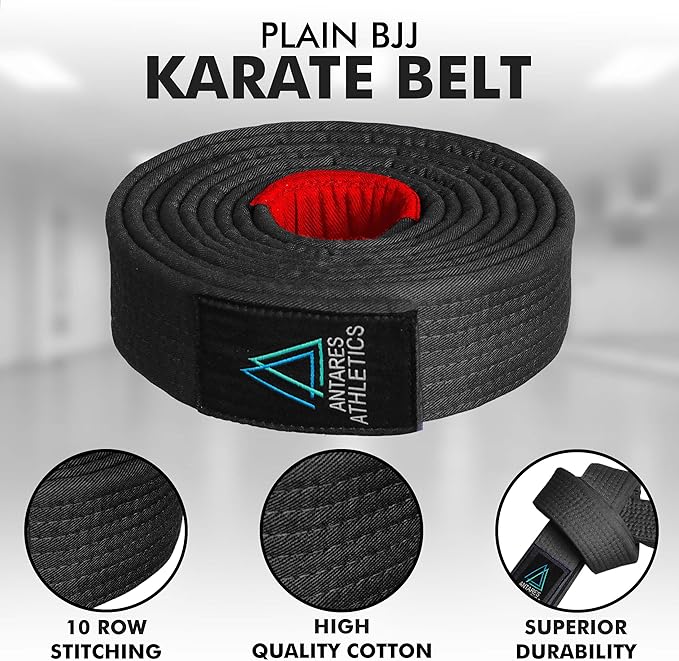 BJJ Belt for Men & Women Brazilian Jiu Jitsu Belt with Ranking Stripes Sleeve Bar Kids Jiu Jitsu Gi Belt-StrideForce Fitness