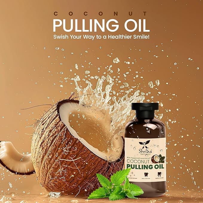 Coconut Oil Pulling Mouthwash | 221 ml | Coconut & Mint for Teeth & Gum Health | Alcohol-Free & Natural | Ayurvedic Oral Care for Fresh Breath & Deep Cleaning – with Peppermint