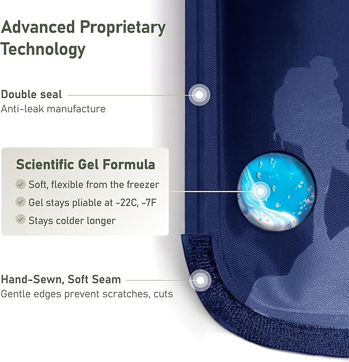 Small Soft Ice Packs for Injuries Reusable - Hot and Cold Flexible Gel Ice Packs Reusable for Ankle, Hand, Wrist, Head Pain Relief - 6" x 11" - Blue-StrideForce Fitness