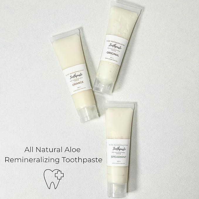 Aloe Vera Toothpaste Remineralizing Calcium Hydroxyapatite | Fluoride Free Oral Care | Natural Ingredients | 100ml, Spearmint
