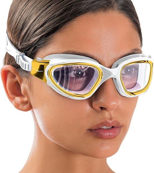 AqtivAqua Swimming Goggles, DX Wide View Swim Goggles for Adult Men Women, Anti Fog No Leaking-StrideForce Fitness