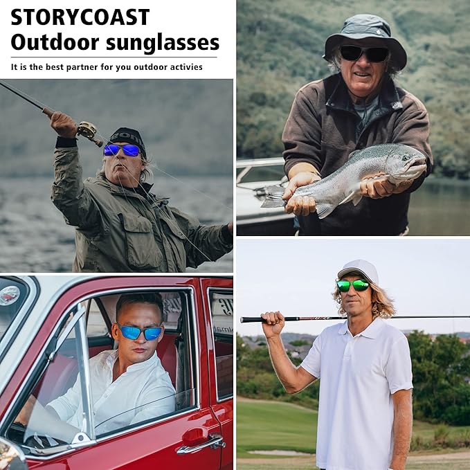 STORYCOAST Polarized Sports Sunglasses for Men Women Unbreakable Frame Cycling Fishing Driving-StrideForce Fitness