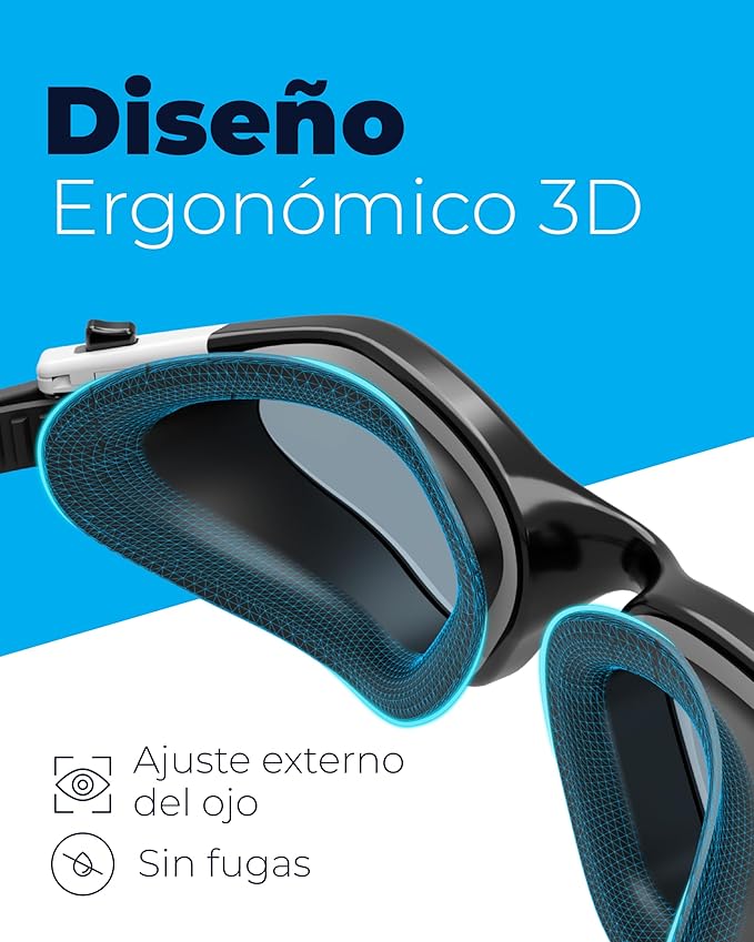 AqtivAqua Swimming Goggles, DX Wide View Swim Goggles for Adult Men Women, Anti Fog No Leaking-StrideForce Fitness