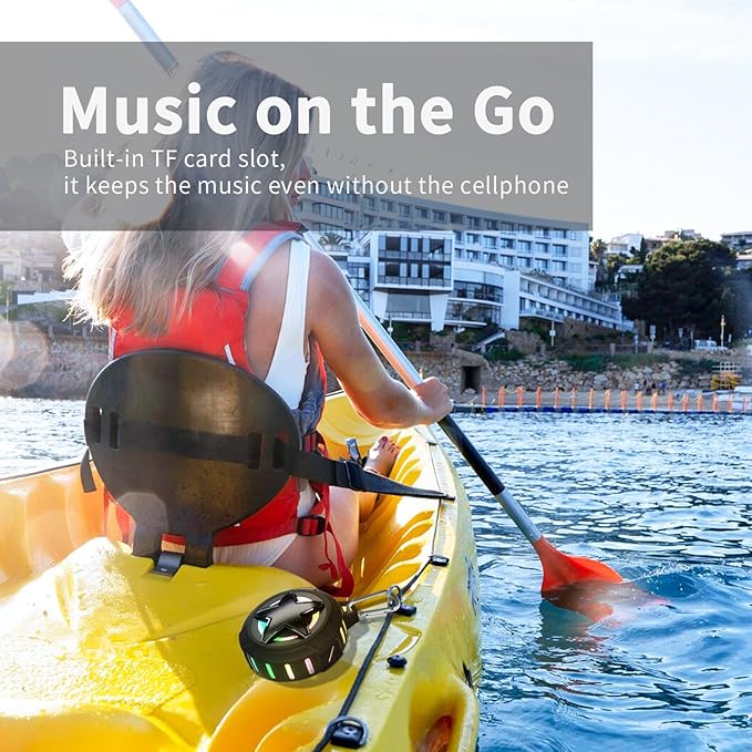 EBODA Bluetooth Shower Speaker, IP67 Waterproof Portable Speakers, Floating, TF Card, Small Outdoor Speaker with LED Light, True Wireless Stereo for Bike, Beach, Paddle Board, Kayak, Gifts-StrideForce Fitness