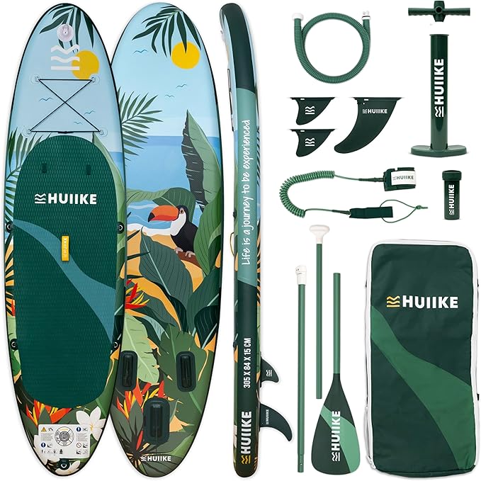 Inflatable Paddle Board for Adults with Accessories Included, Oar, Fins, Pump. Stand Up Paddleboard Great Stability and Resistance. 10’ x 33" x 5.9", Maximum Load 286 lb-StrideForce Fitness