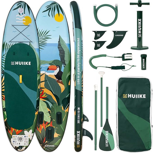 Inflatable Paddle Board for Adults with Accessories Included, Oar, Fins, Pump. Stand Up Paddleboard Great Stability and Resistance. 10’ x 33" x 5.9", Maximum Load 286 lb-StrideForce Fitness