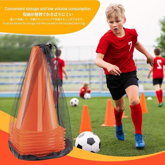 BiAnYC 12.5 Inch（32CM） Plastic Sport Training Traffic Cones Set of 10-StrideForce Fitness